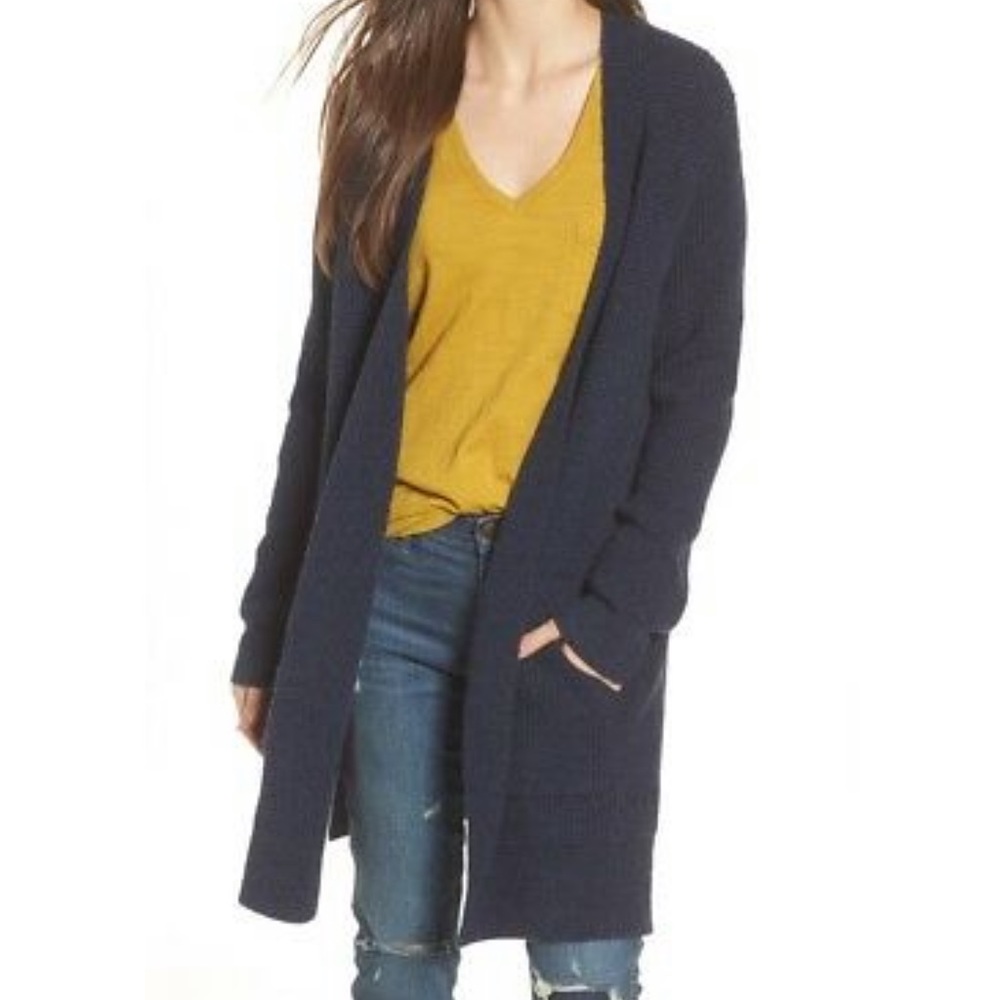 Madewell Wafflestitch Cardigan Navy